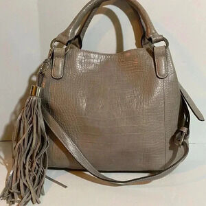 G.I.L.I. Grey leather satchel handbag